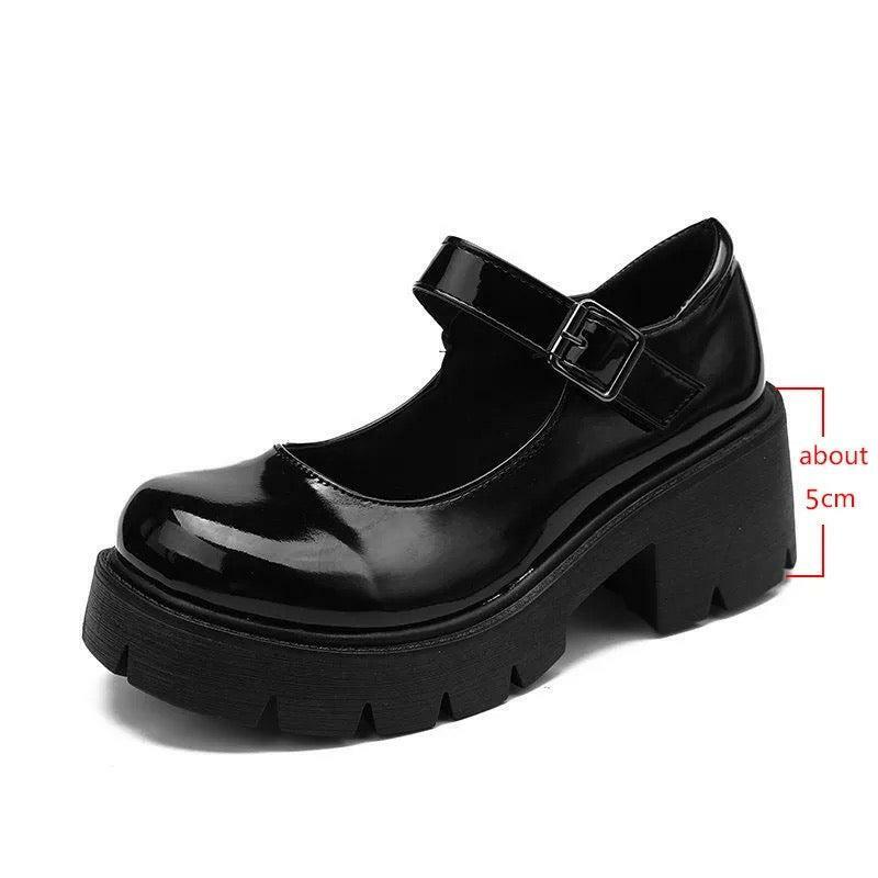Y2K Grunge Mary Jane Chunky Shoes - Retro 90s Fashion, Gothic Y2K, Summer Y2K Outfits