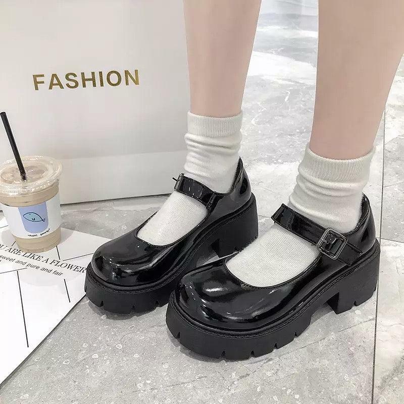 Y2K Grunge Mary Jane Chunky Shoes - Retro 90s Fashion, Gothic Y2K, Summer Y2K Outfits