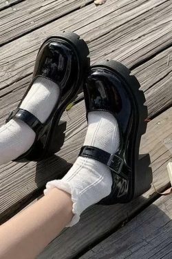 Y2K Grunge Mary Jane Chunky Shoes - Retro 90s Fashion, Gothic Y2K, Summer Y2K Outfits