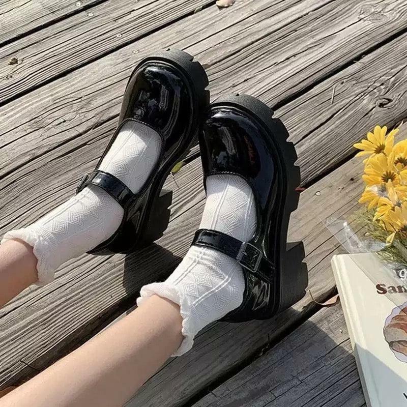 Y2K Grunge Mary Jane Chunky Shoes - Retro 90s Fashion, Gothic Y2K, Summer Y2K Outfits