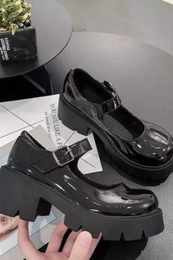 Y2K Grunge Mary Jane Chunky Shoes - Retro 90s Fashion, Gothic Y2K, Summer Y2K Outfits