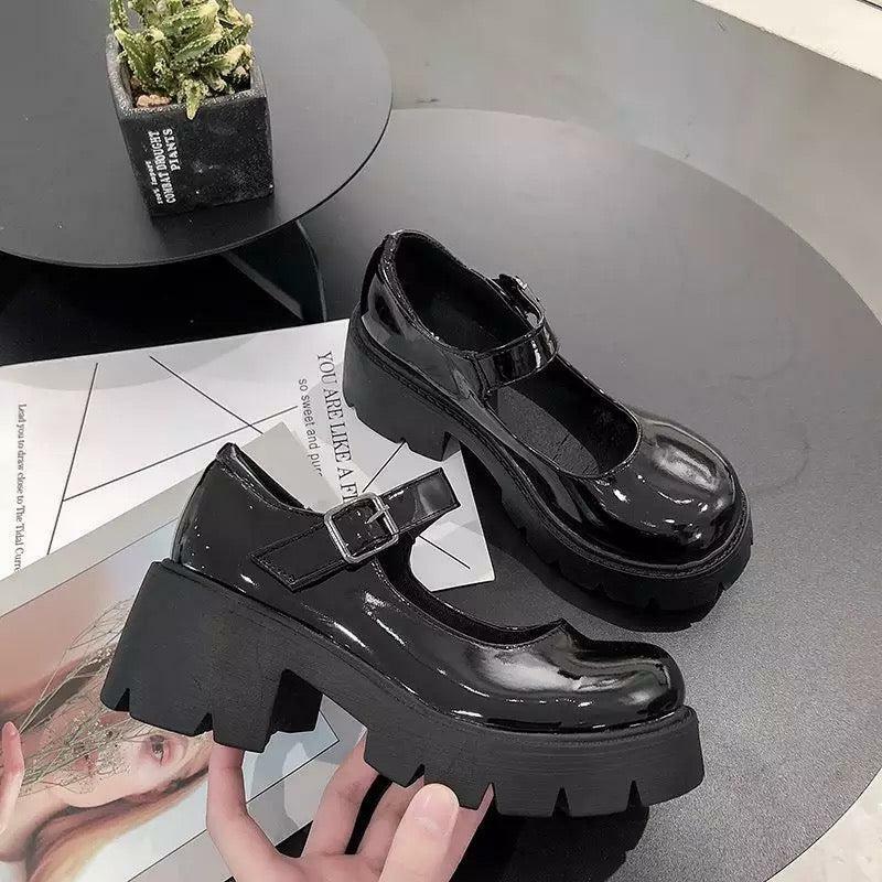 Y2K Grunge Mary Jane Chunky Shoes - Retro 90s Fashion, Gothic Y2K, Summer Y2K Outfits