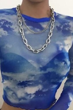 Y2K Grunge Mesh Crop Top - Retro 90s Summer Outfit, Pastel Goth, Y2K Party & Club Fashion