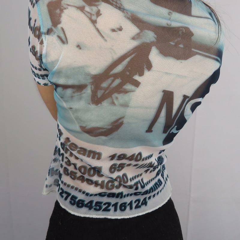 Y2K Grunge Mesh Shirt - Retro 90s Fashion, Gothic Y2K, Summer Outfits, Y2K Party & Club Wear