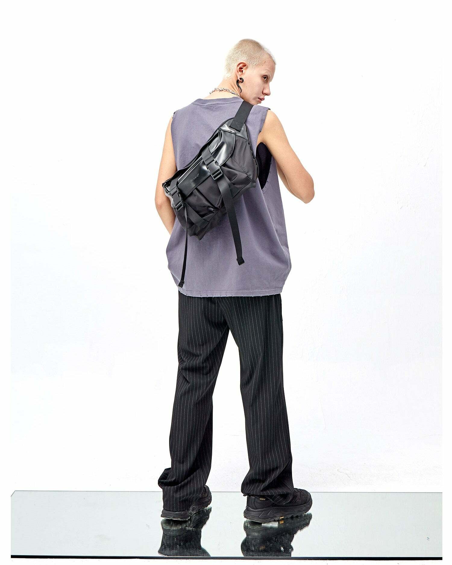 Y2K Grunge Messenger Bag - Perfect for 90s Outfits, Y2K Summer, and Retro Style