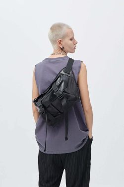 Y2K Grunge Messenger Bag - Perfect for 90s Outfits, Y2K Summer, and Retro Style