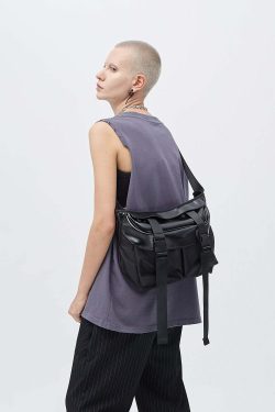Y2K Grunge Messenger Bag - Perfect for 90s Outfits, Y2K Summer, and Retro Style