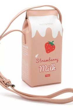 Y2K Grunge Milk Carton Shoulder Bag - Retro 90s Fashion, Pastel Goth, Y2K Popstar Style