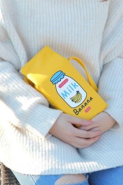 Y2K Grunge Milk Carton Shoulder Bag - Retro 90s Fashion, Pastel Goth, Y2K Popstar Style