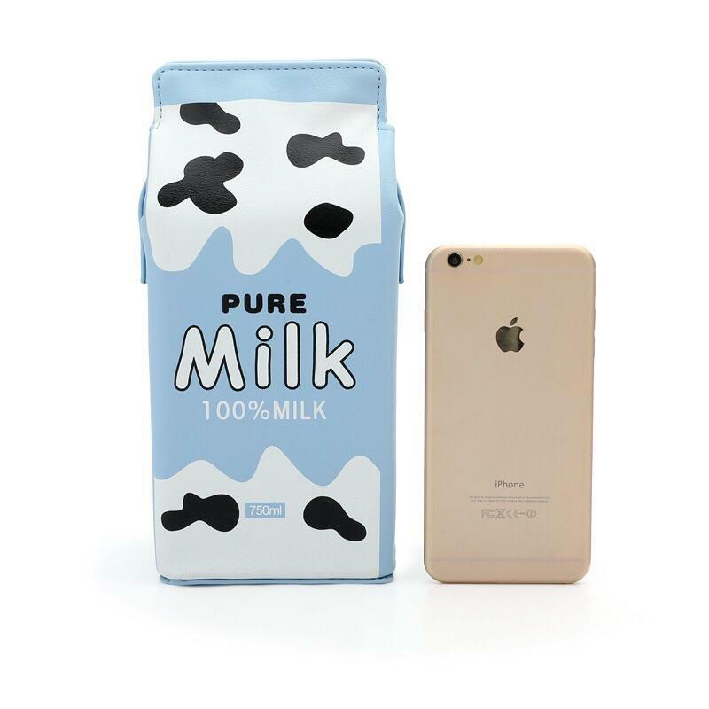 Y2K Grunge Milk Carton Shoulder Bag - Retro 90s Fashion, Pastel Goth, Y2K Popstar Style