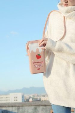 Y2K Grunge Milk Carton Shoulder Bag - Retro 90s Fashion, Pastel Goth, Y2K Popstar Style