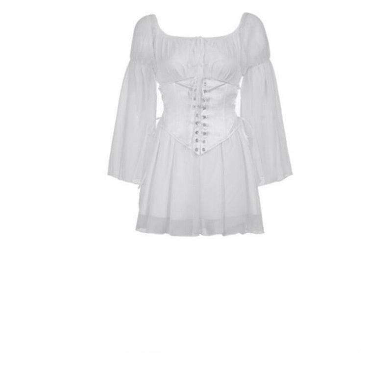 Y2K Grunge Mimosa Mini Corset Dress - 90s Fashion, Retro Summer Outfit, Gothic Y2K Style