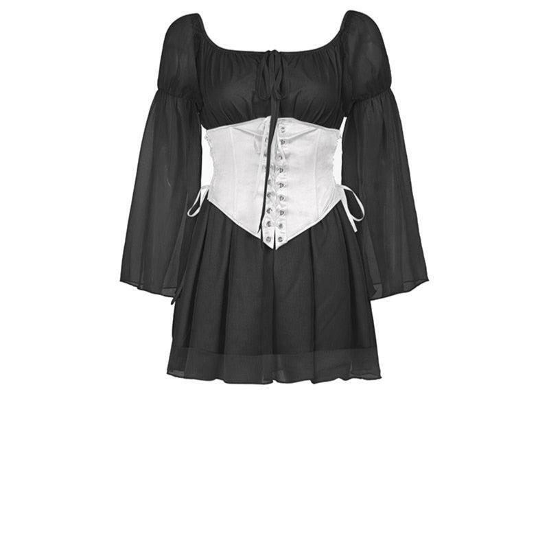 Y2K Grunge Mimosa Mini Corset Dress - 90s Fashion, Retro Summer Outfit, Gothic Y2K Style