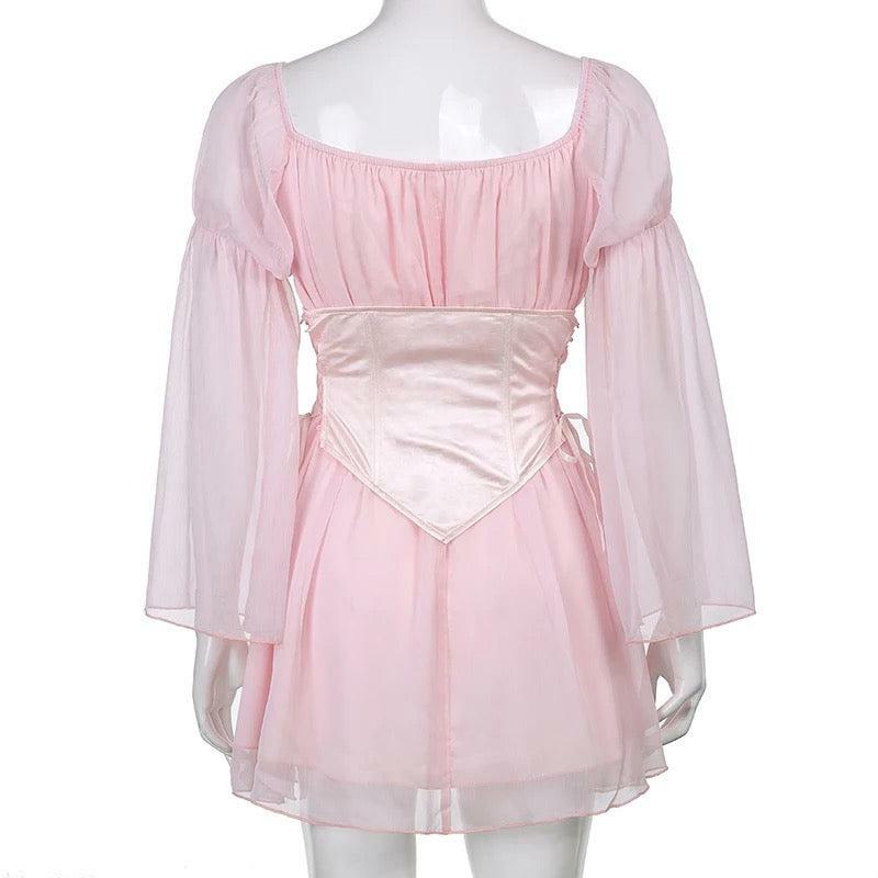 Y2K Grunge Mimosa Mini Corset Dress - 90s Fashion, Retro Summer Outfit, Gothic Y2K Style