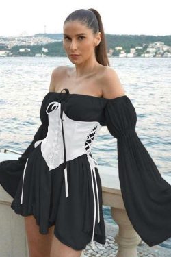 Y2K Grunge Mimosa Mini Corset Dress - 90s Fashion, Retro Summer Outfit, Gothic Y2K Style
