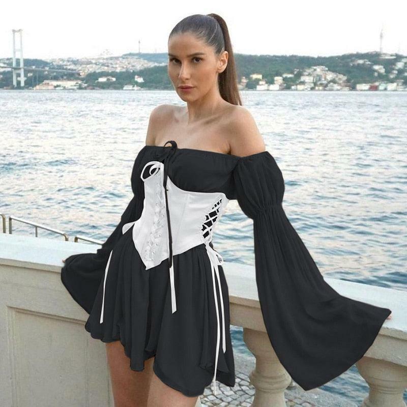 Y2K Grunge Mimosa Mini Corset Dress - 90s Fashion, Retro Summer Outfit, Gothic Y2K Style