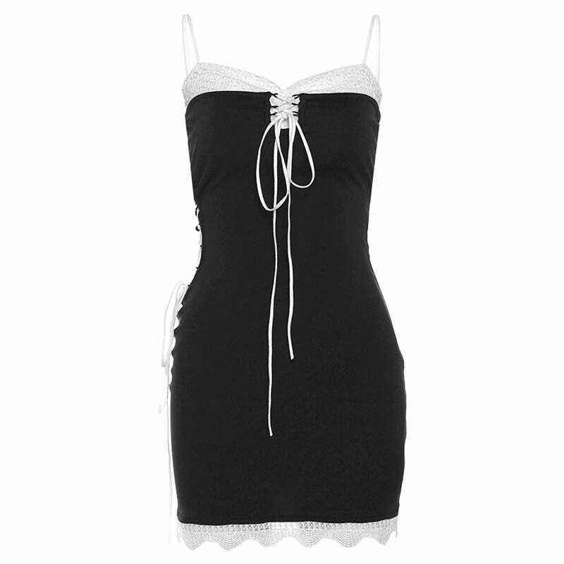 Y2K Grunge Mini Dress - 90s Summer Outfit, Retro Style, Pastel Goth, Y2K Party & Club Fashion