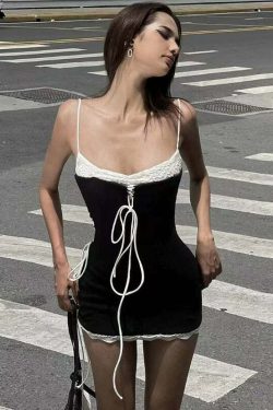 Y2K Grunge Mini Dress - 90s Summer Outfit, Retro Style, Pastel Goth, Y2K Party & Club Fashion