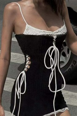 Y2K Grunge Mini Dress - 90s Summer Outfit, Retro Style, Pastel Goth, Y2K Party & Club Fashion