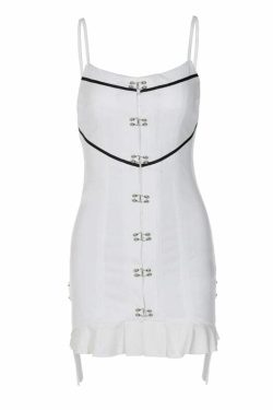 Y2K Grunge Mini Dress - Retro 90s Summer Outfit, Pastel Goth, Y2K Party & Club Fashion