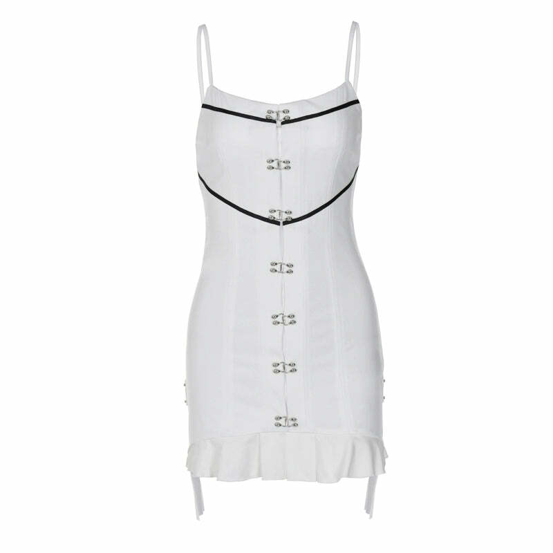 Y2K Grunge Mini Dress - Retro 90s Summer Outfit, Pastel Goth, Y2K Party & Club Fashion