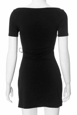 Y2K Grunge Minka Bow Detail Mini Dress - 90s Summer Outfit, Retro Style, Pastel Goth Fashion