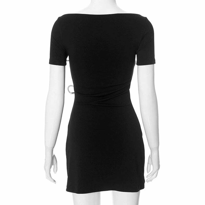 Y2K Grunge Minka Bow Detail Mini Dress - 90s Summer Outfit, Retro Style, Pastel Goth Fashion