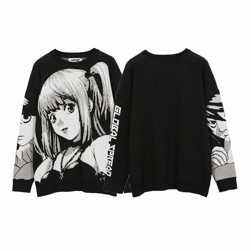 Y2K Grunge Misa Sweatshirt - 90s Retro Style, Gothic Y2K, Summer & Party Outfits