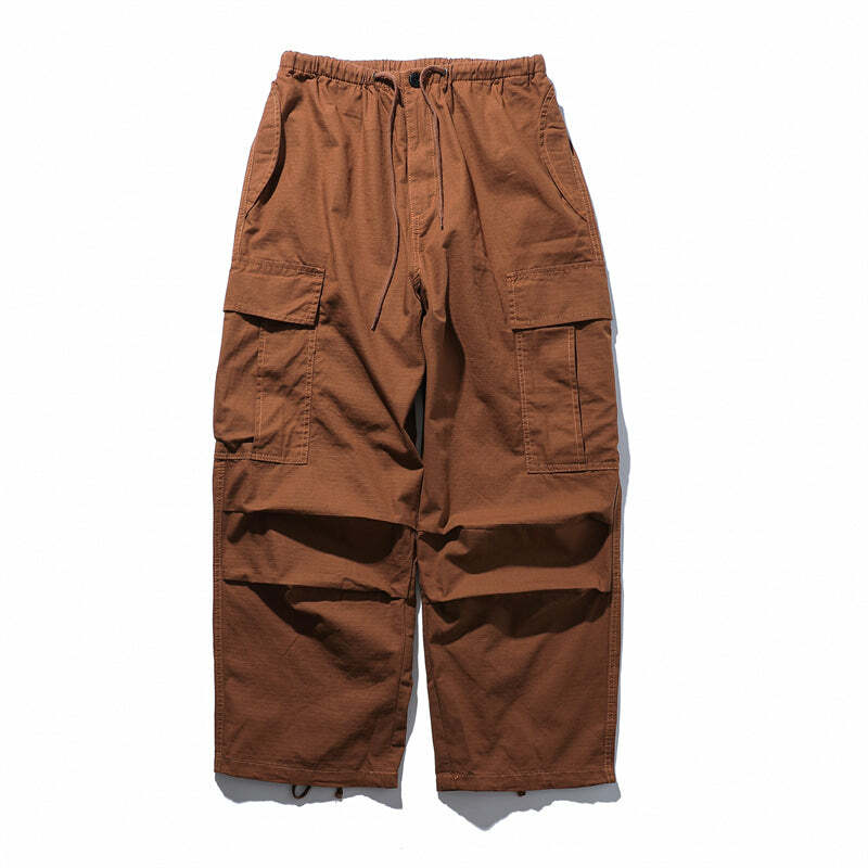 Y2K Grunge Monochrome Baggy Cargo Pants - 90s Retro Style, Y2K Summer & Club Outfits