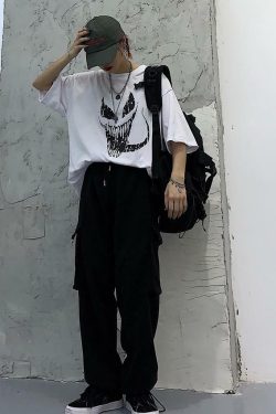 Y2K Grunge Monster Face Shirt - 90s Retro Summer Outfit, Y2K Party & Club Fashion