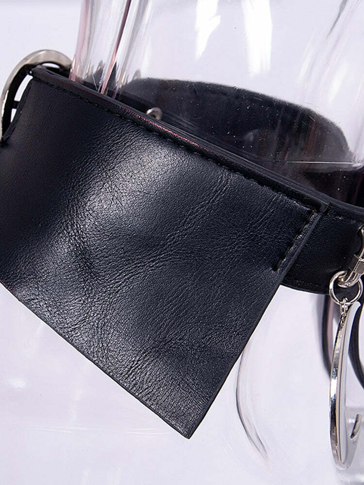 Y2K Grunge Moon Faux Leather Choker Collar - 90s Retro Goth Fashion Accessory for Women