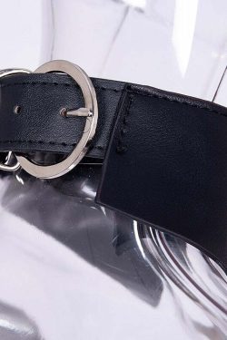Y2K Grunge Moon Faux Leather Choker Collar - 90s Retro Goth Fashion Accessory for Women