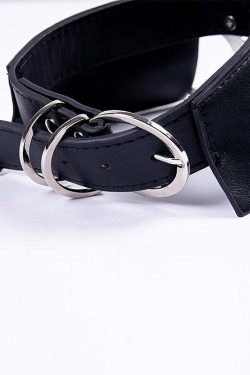 Y2K Grunge Moon Faux Leather Choker Collar - 90s Retro Goth Fashion Accessory for Women