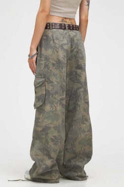 Y2K Grunge Multi-Color Fern Pants - Retro 90s Summer Outfit, Y2K Fashion for Women