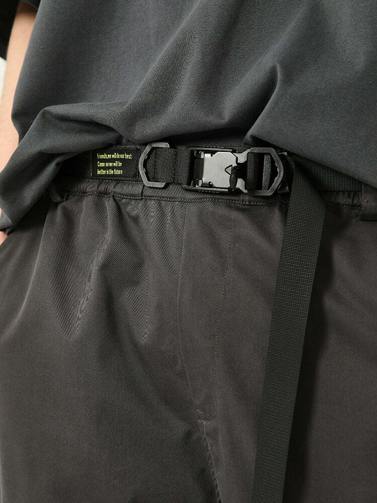 Y2K Grunge Multi-Pocket Utility Cargo Pants - 90s Retro Summer Outfit for Women