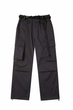 Y2K Grunge Multi-Pocket Utility Cargo Pants - 90s Retro Summer Outfit for Women