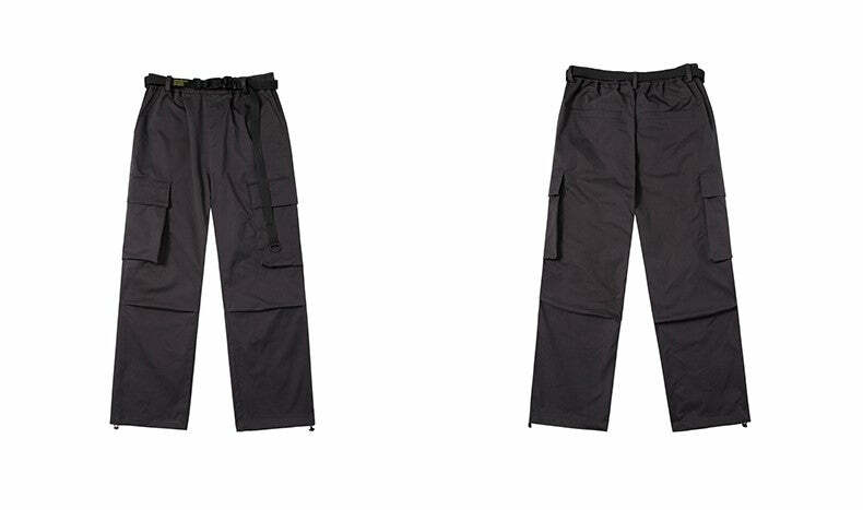 Y2K Grunge Multi-Pocket Utility Cargo Pants - 90s Retro Summer Outfit for Women