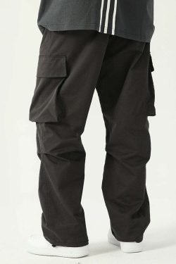 Y2K Grunge Multi-Pocket Utility Cargo Pants - 90s Retro Summer Outfit for Women
