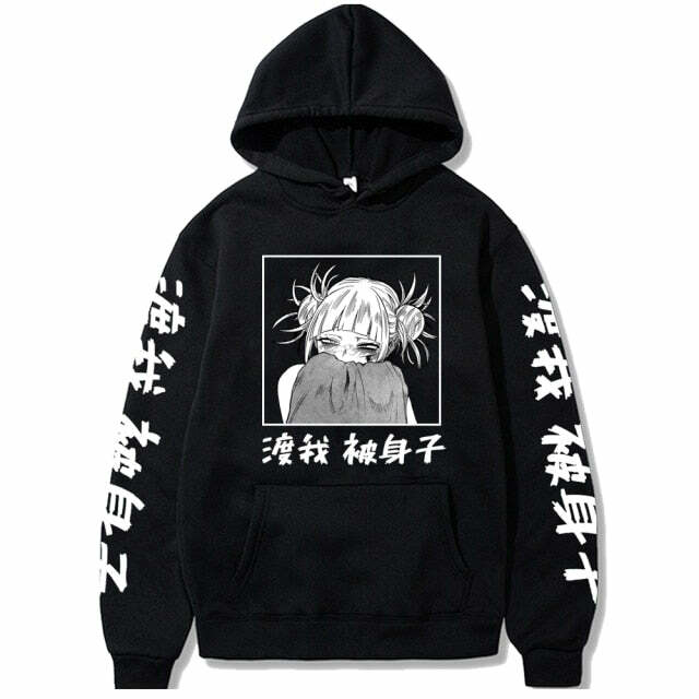 Y2K Grunge My Hero Academia Hoodie - Retro 90s Fashion, Summer Y2K Outfits, Pastel Goth Style