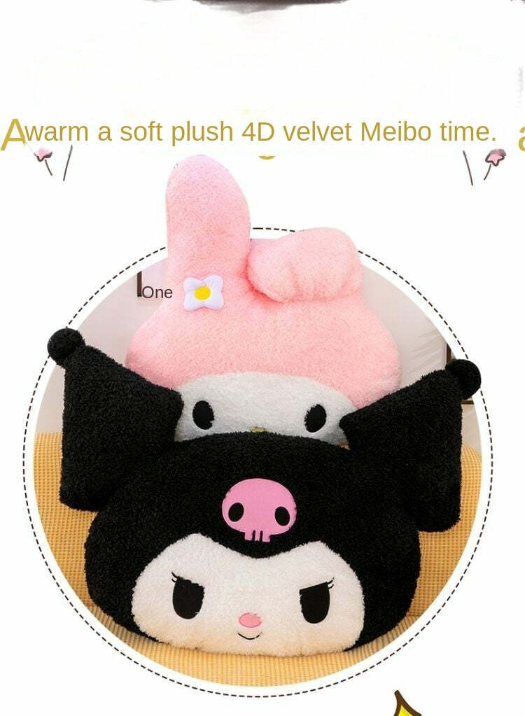 Y2K Grunge My Melody Kuromi Soft Pillow Cushions - Retro 90s Pastel Goth Home Decor