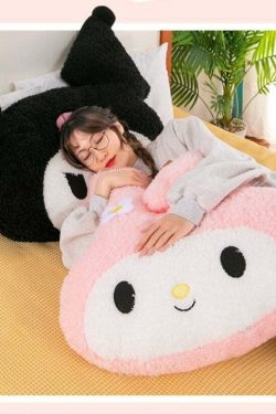 Y2K Grunge My Melody Kuromi Soft Pillow Cushions - Retro 90s Pastel Goth Home Decor