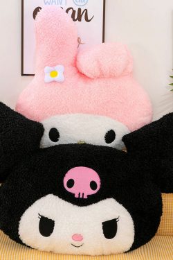 Y2K Grunge My Melody Kuromi Soft Pillow Cushions - Retro 90s Pastel Goth Home Decor