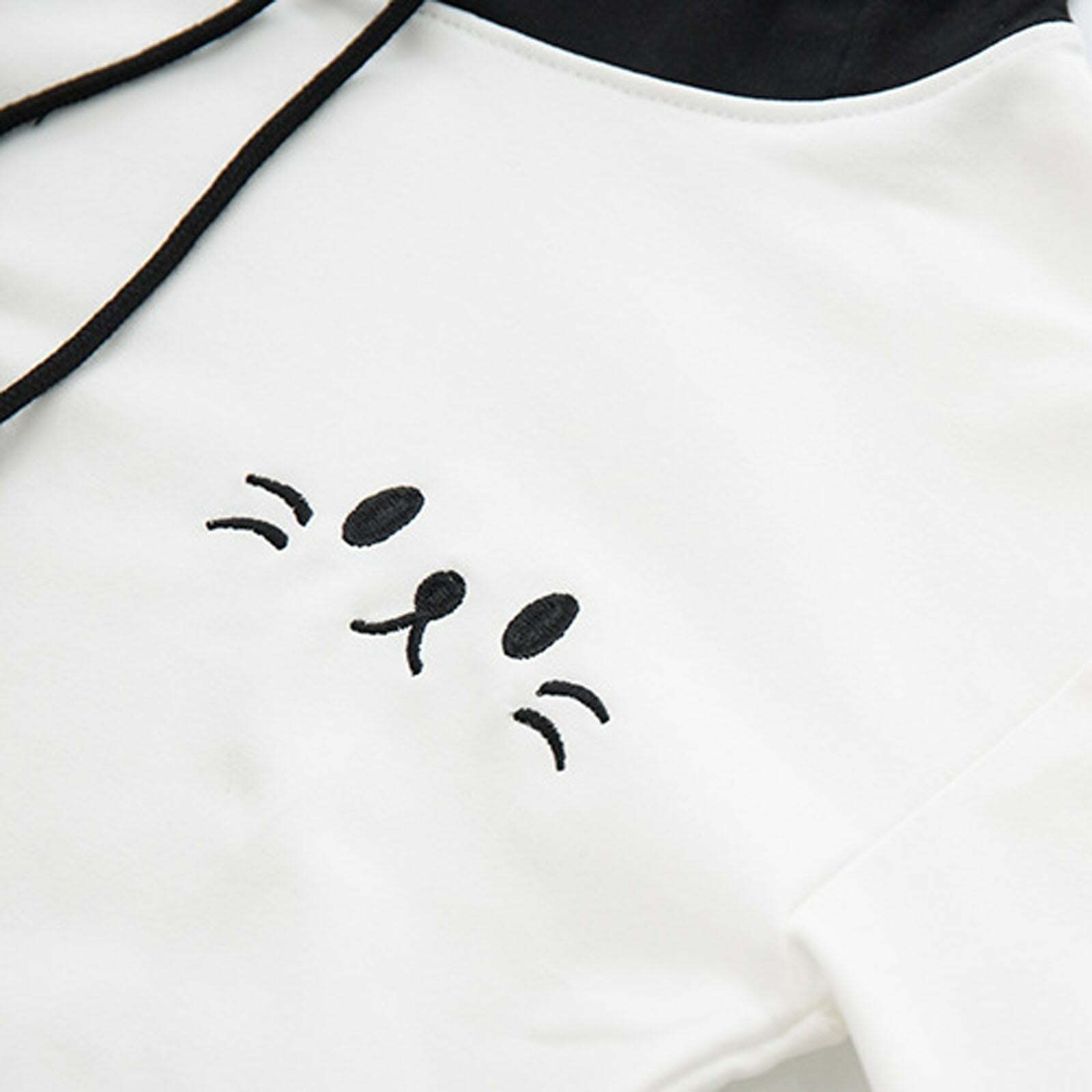 Y2K Grunge Neko Kawaii Cat Graphic Hoodie - Retro 90s Fashion, Y2K Summer & Party Outfits