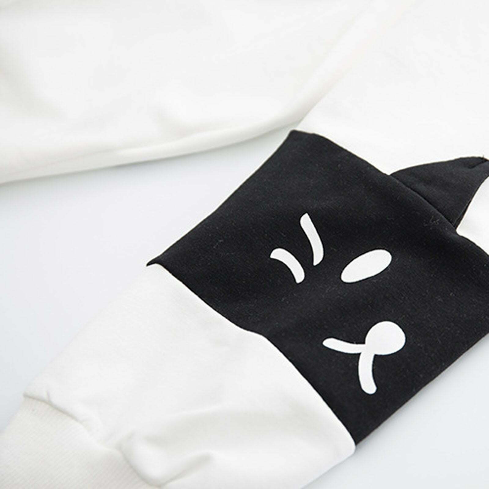 Y2K Grunge Neko Kawaii Cat Graphic Hoodie - Retro 90s Fashion, Y2K Summer & Party Outfits