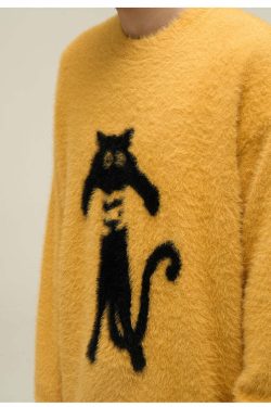 Y2K Grunge Neko Sweater - Retro 90s Fashion, Summer Y2K Outfits, Pastel Goth Style