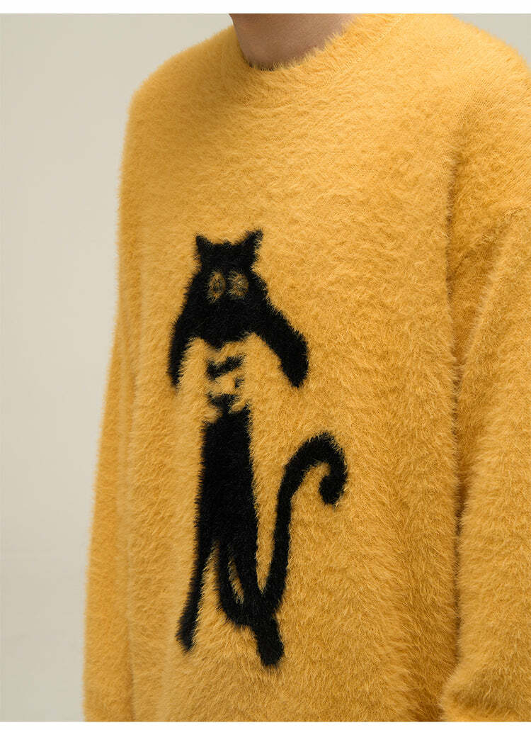 Y2K Grunge Neko Sweater - Retro 90s Fashion, Summer Y2K Outfits, Pastel Goth Style