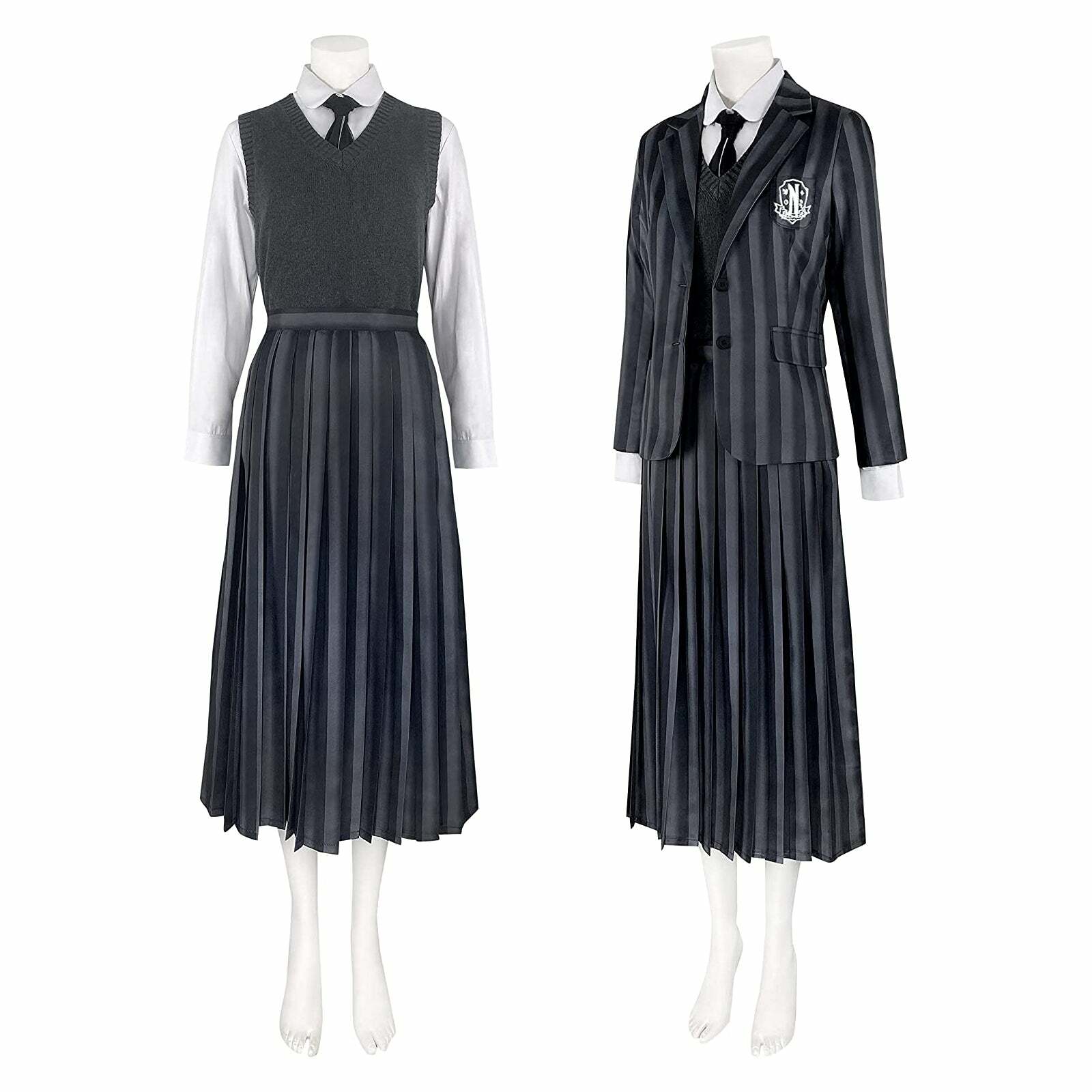 Y2K Grunge Nevermore Academy School Uniform - 90s Goth Retro Style for Women