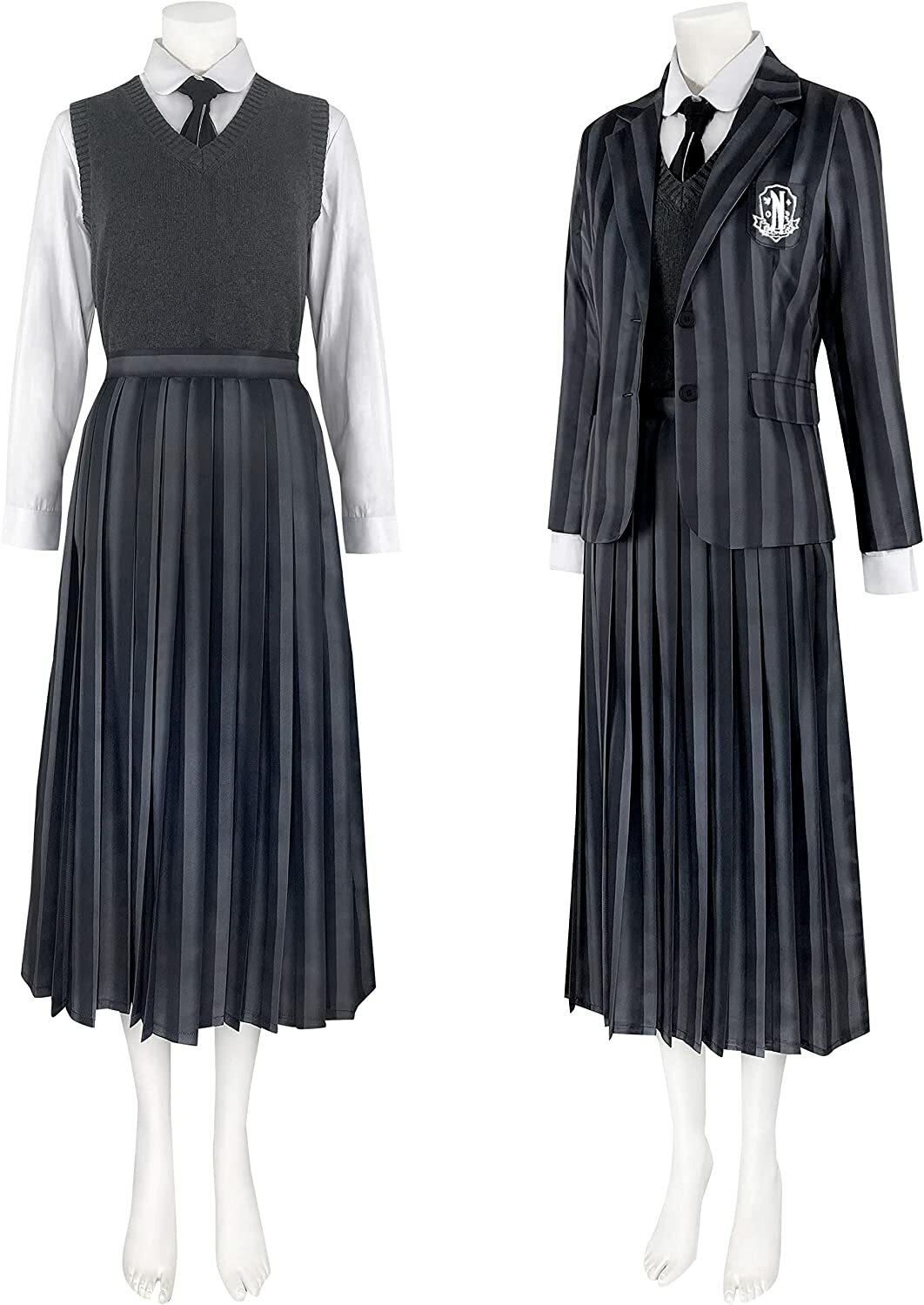 Y2K Grunge Nevermore Academy School Uniform - 90s Goth Retro Style for Women