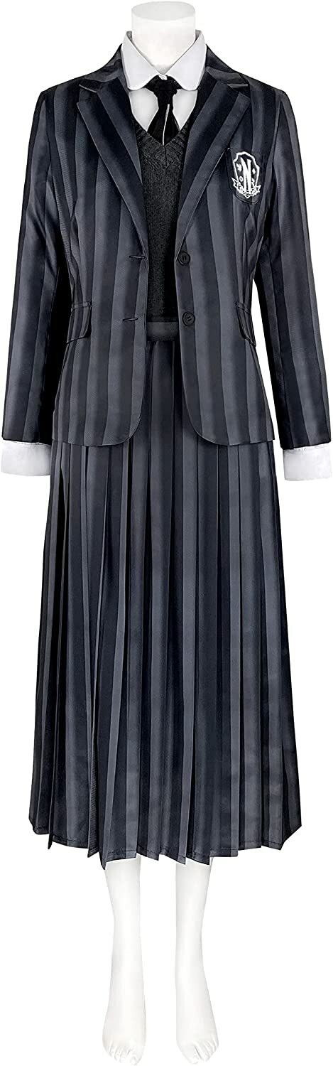 Y2K Grunge Nevermore Academy School Uniform - 90s Goth Retro Style for Women