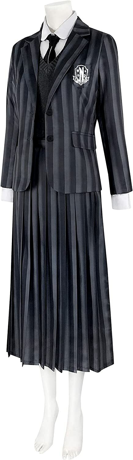 Y2K Grunge Nevermore Academy School Uniform - 90s Goth Retro Style for Women
